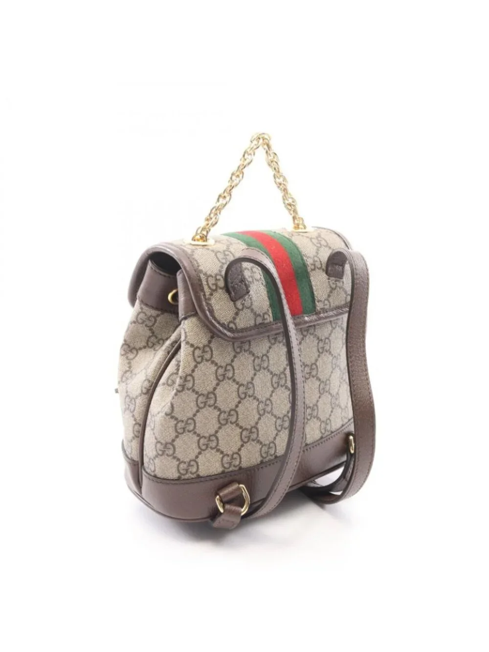 Gucci Backpack Ophidia Mini GG Supreme Beige Brown Green Canvas Leather